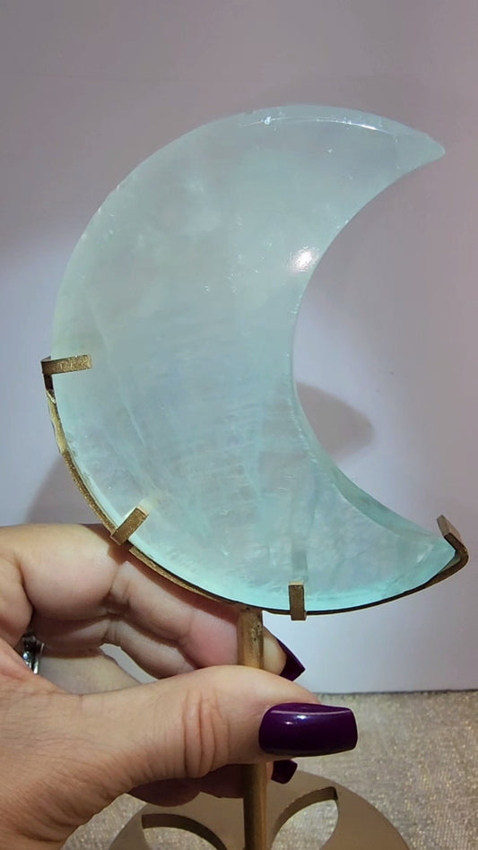 Aqua Blue Fluorite Moon
