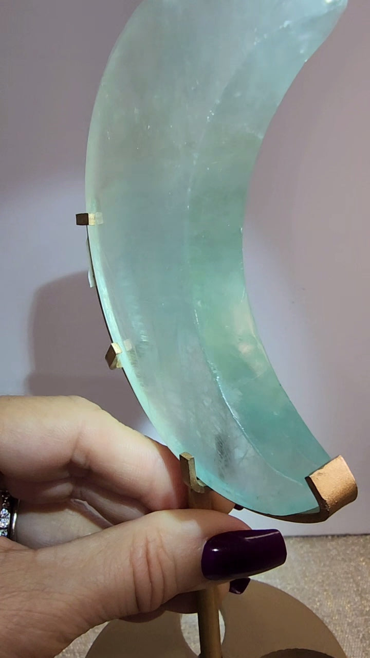 Aqua Blue Fluorite Moon