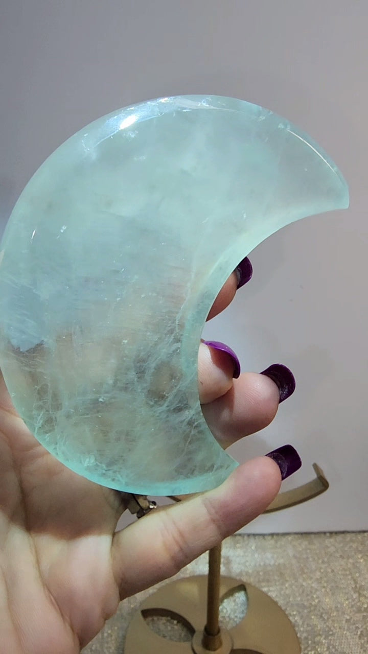 Aqua Blue Fluorite Moon