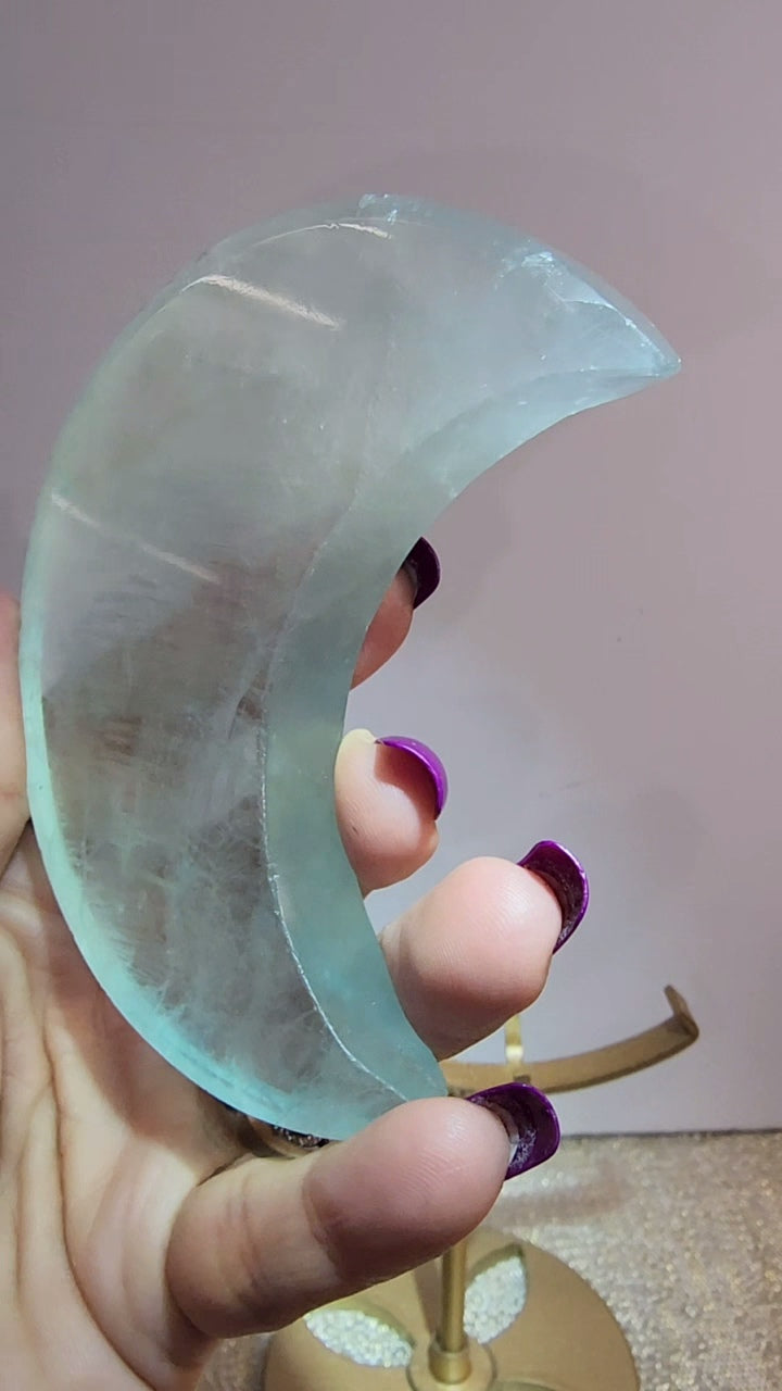 Aqua Blue Fluorite Moon