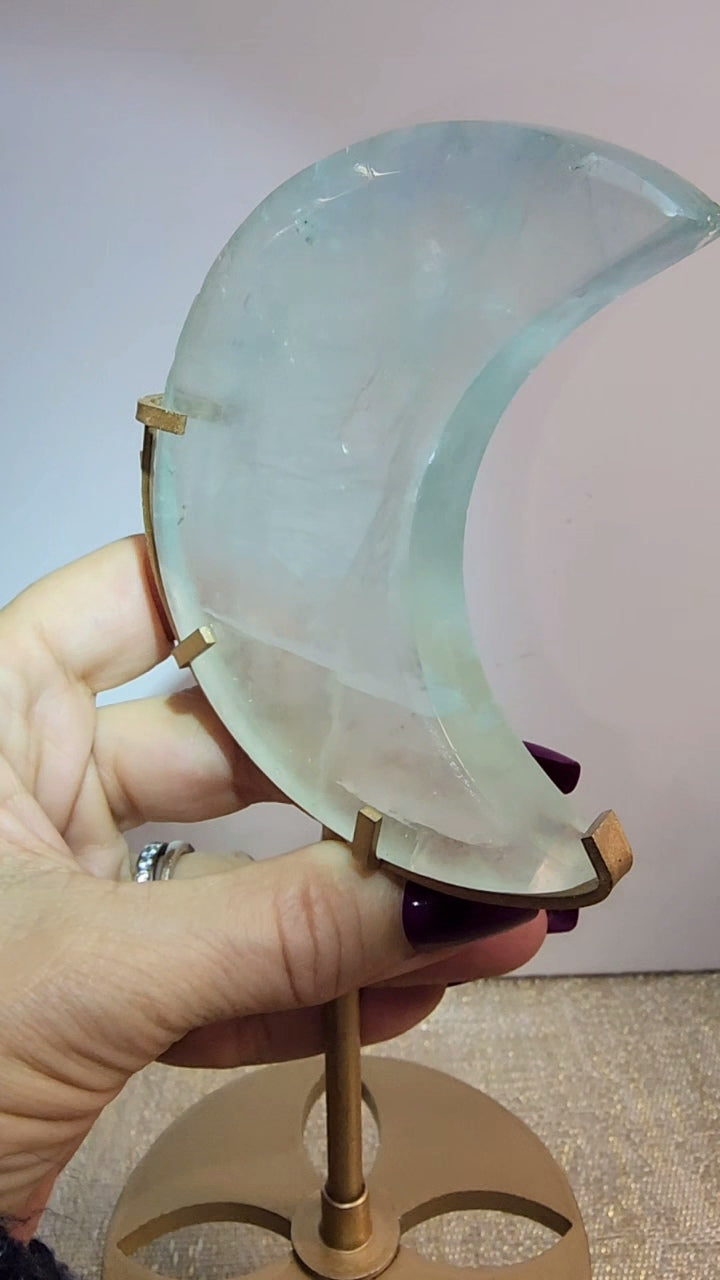 Aqua Blue Fluorite Moon