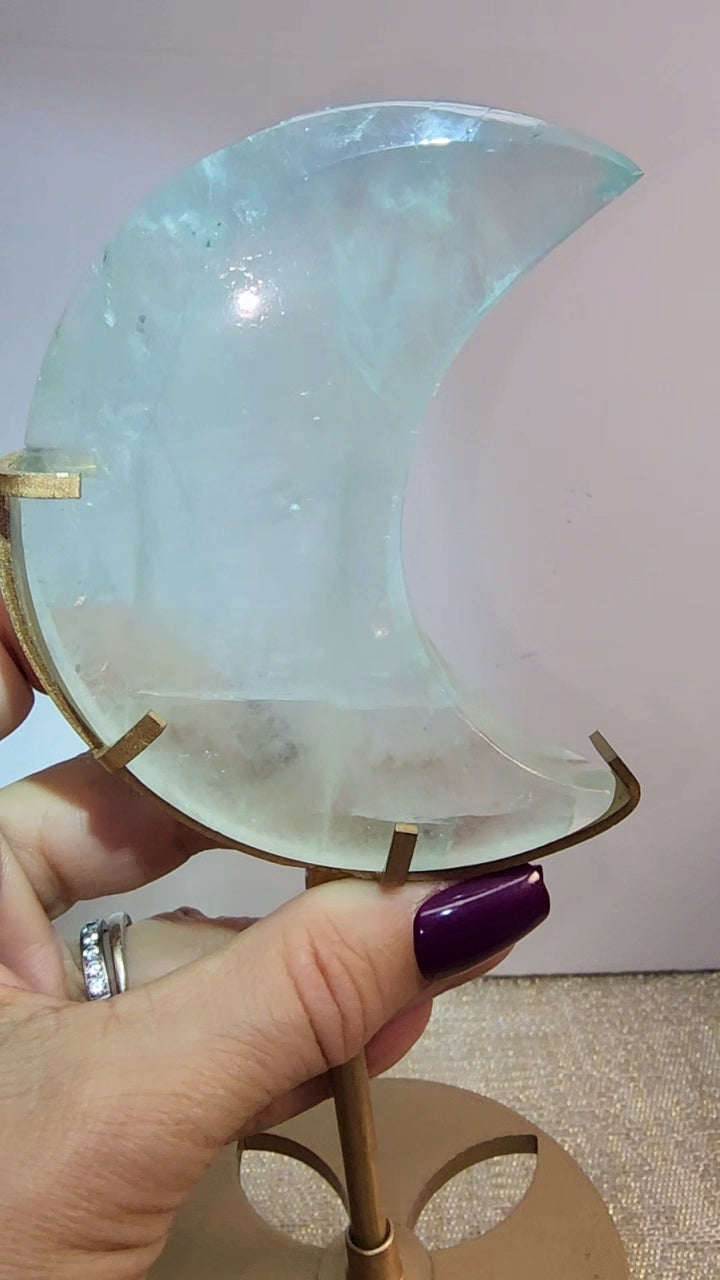 Aqua Blue Fluorite Moon