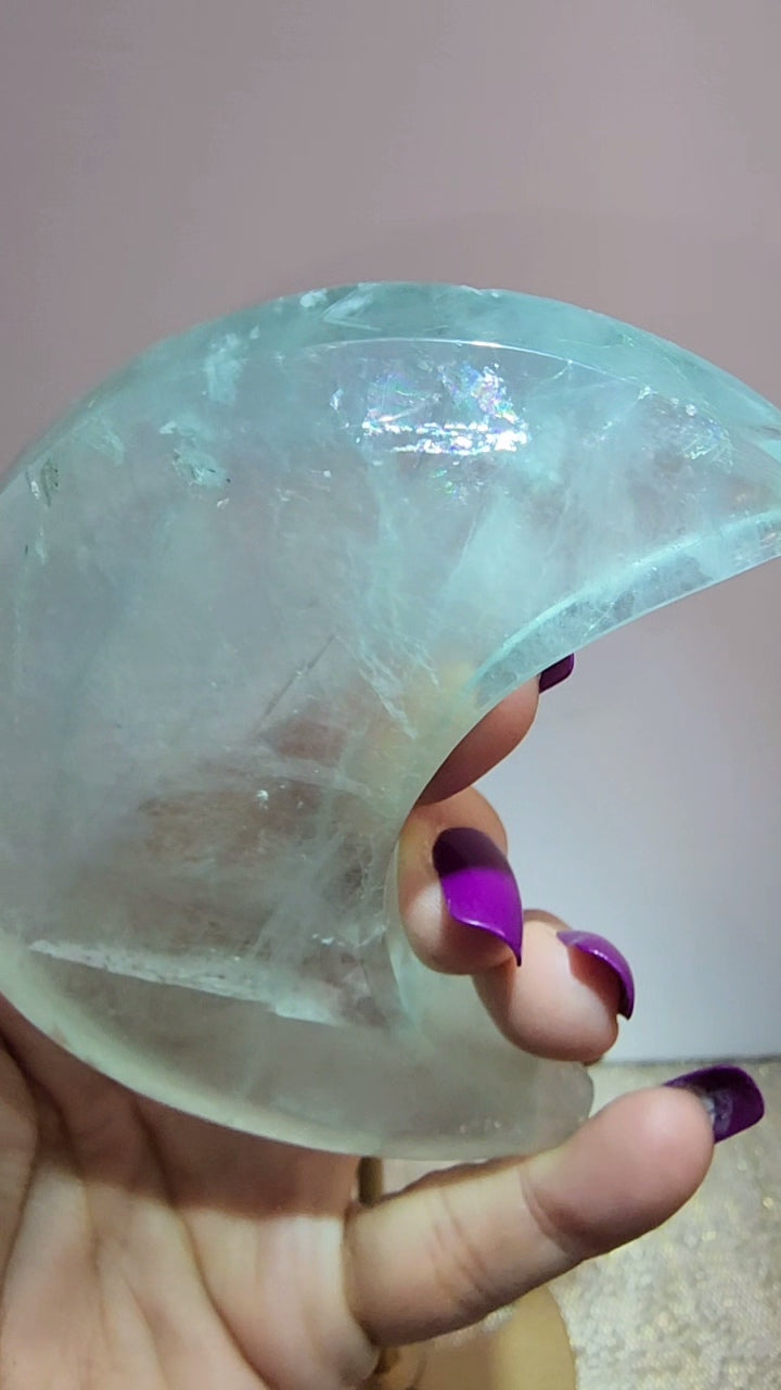 Aqua Blue Fluorite Moon