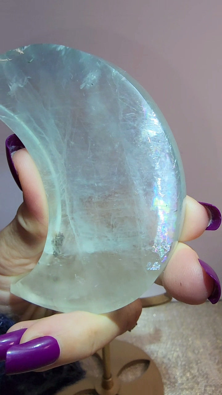 Aqua Blue Fluorite Moon