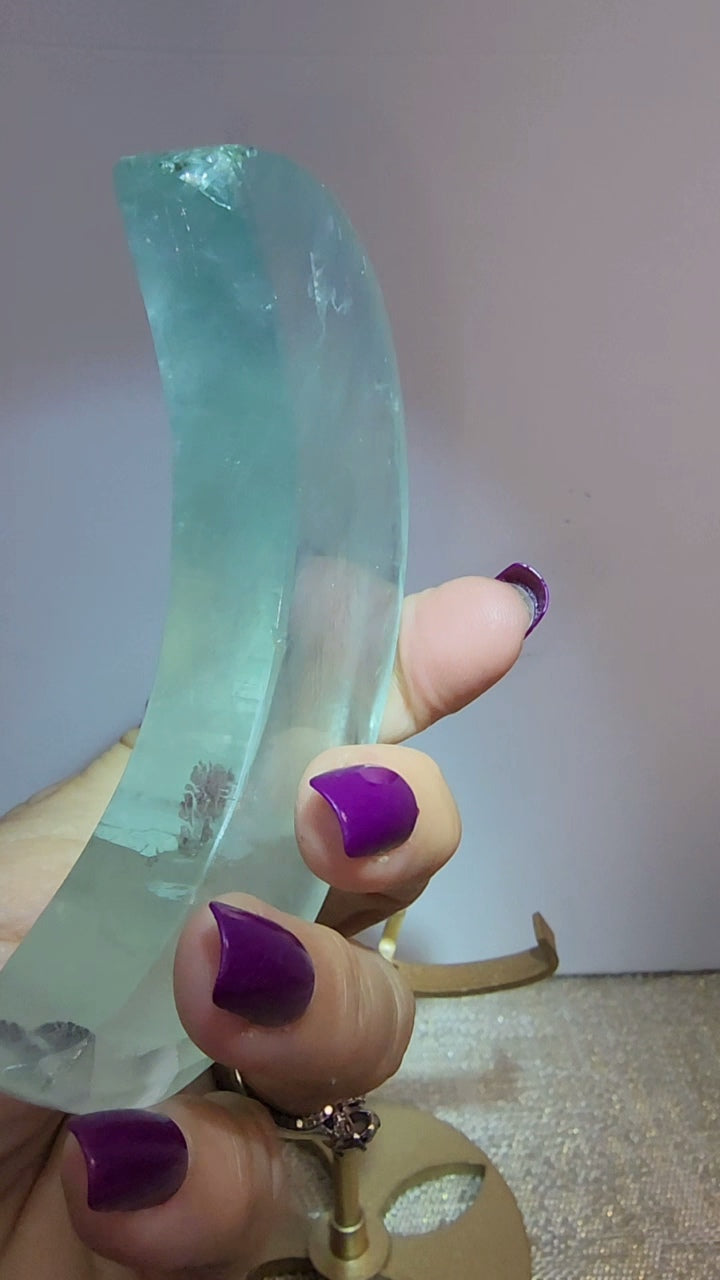 Aqua Blue Fluorite Moon