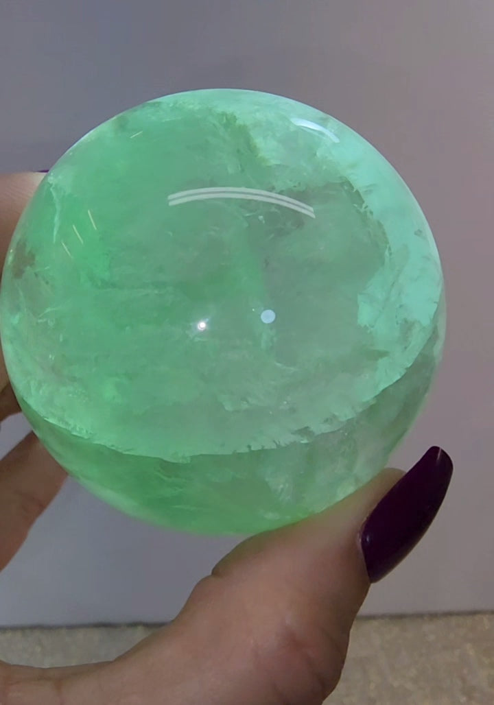 Mint Green Rainbow Fluorite Sphere