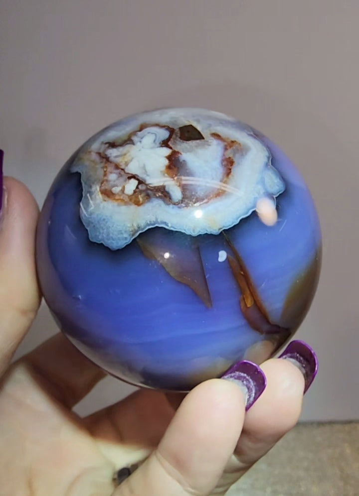 Blue Flower Agate Sphere