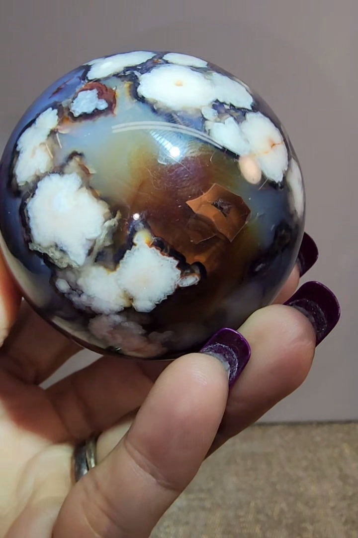 Blue Flower Agate Sphere
