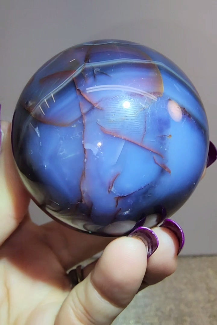 Blue Flower Agate Sphere