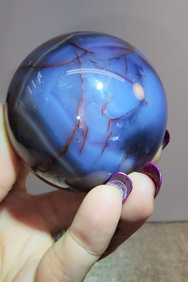 Blue Flower Agate Sphere