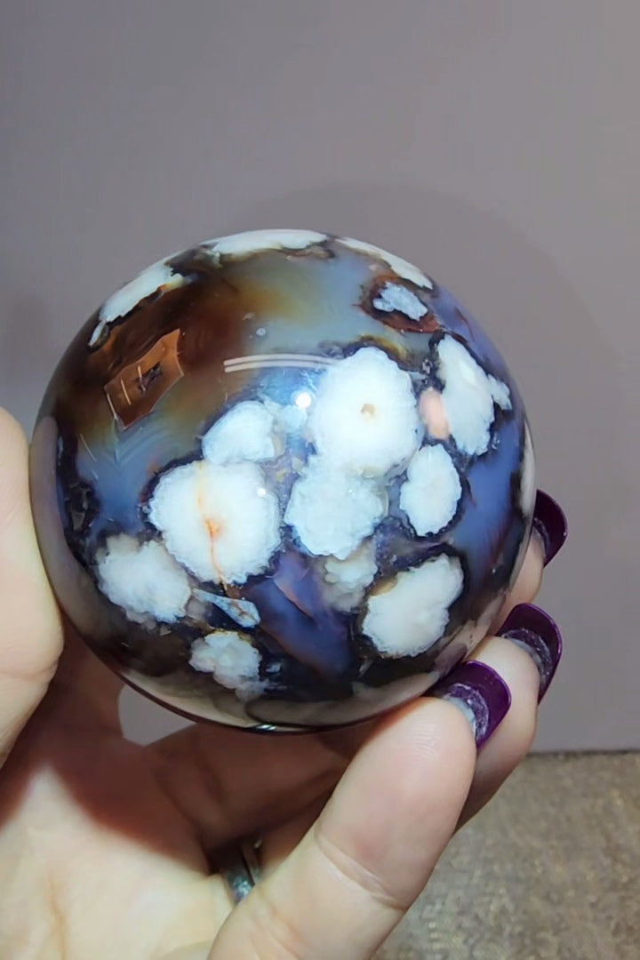 Blue Flower Agate Sphere