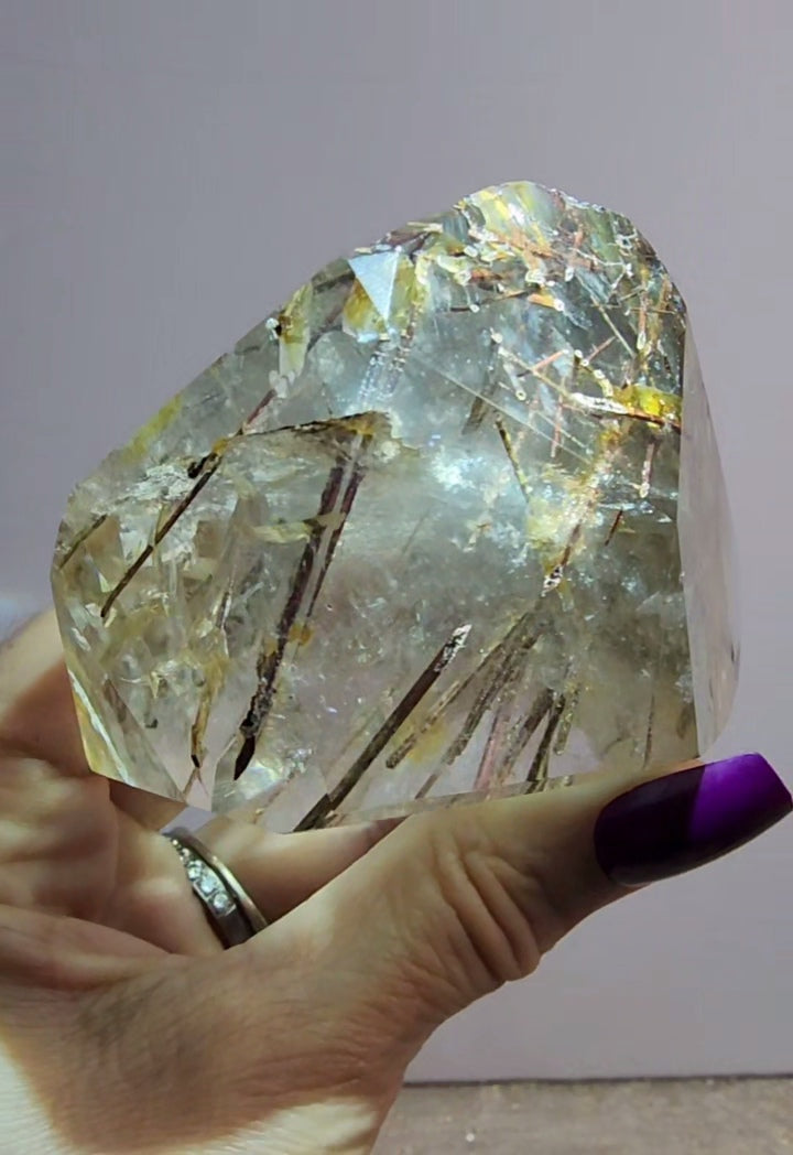 Clear Quartz Yellow Tourmaline and Golden Healer Free Form