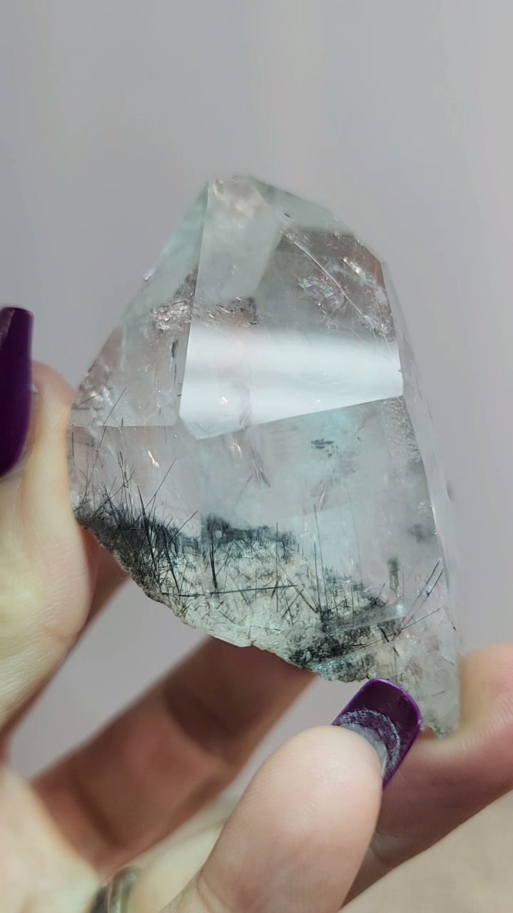 Himalayan Quartz Point with Black Rutile