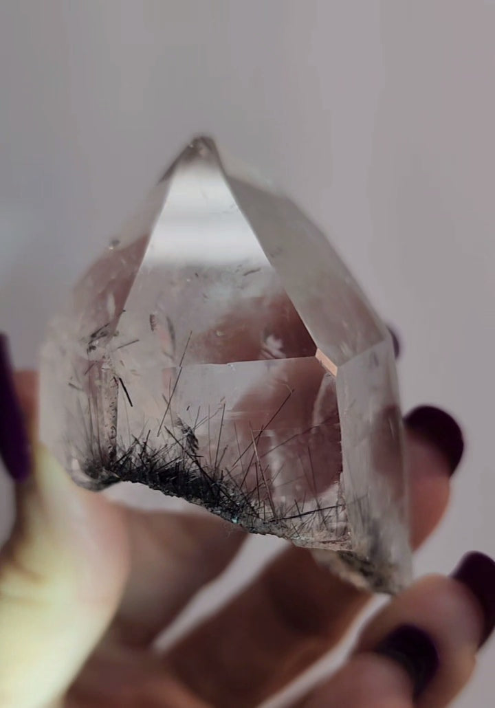 Himalayan Quartz Point with Black Rutile