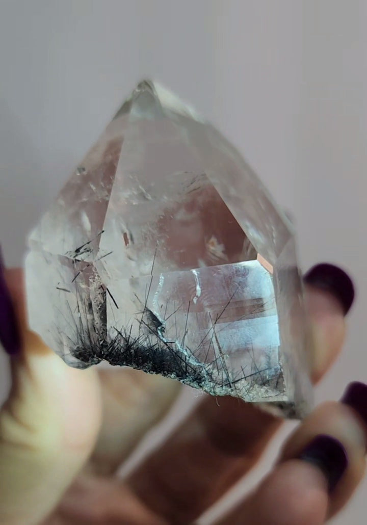 Himalayan Quartz Point with Black Rutile