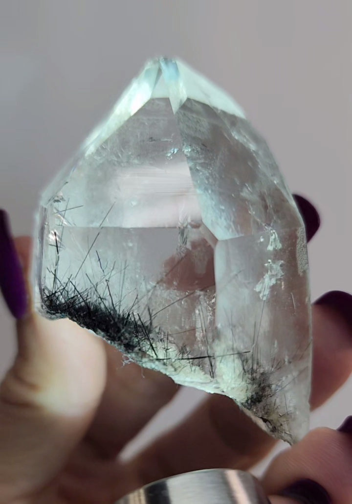 Himalayan Quartz Point with Black Rutile
