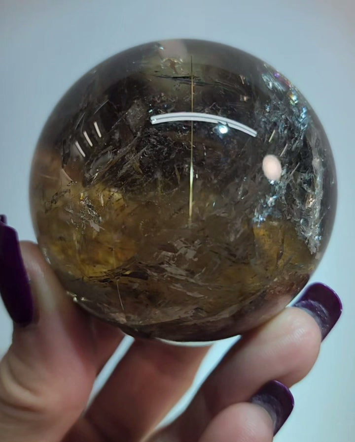 Clear Smoky Garden and Rutile Sphere