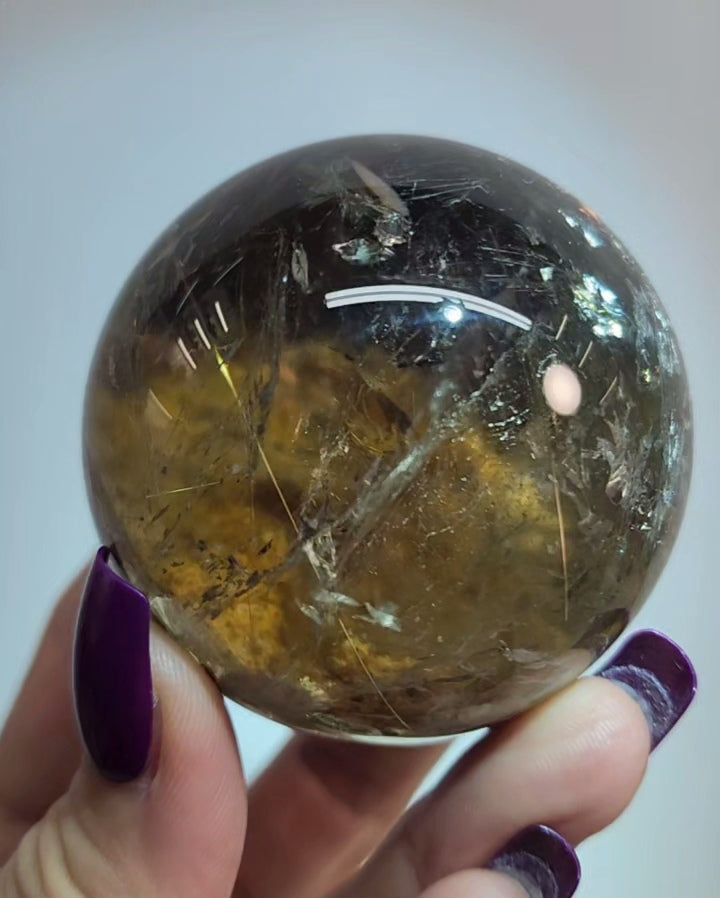 Clear Smoky Garden and Rutile Sphere