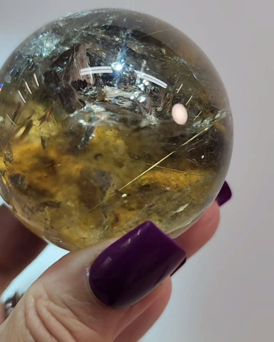 Clear Smoky Garden and Rutile Sphere