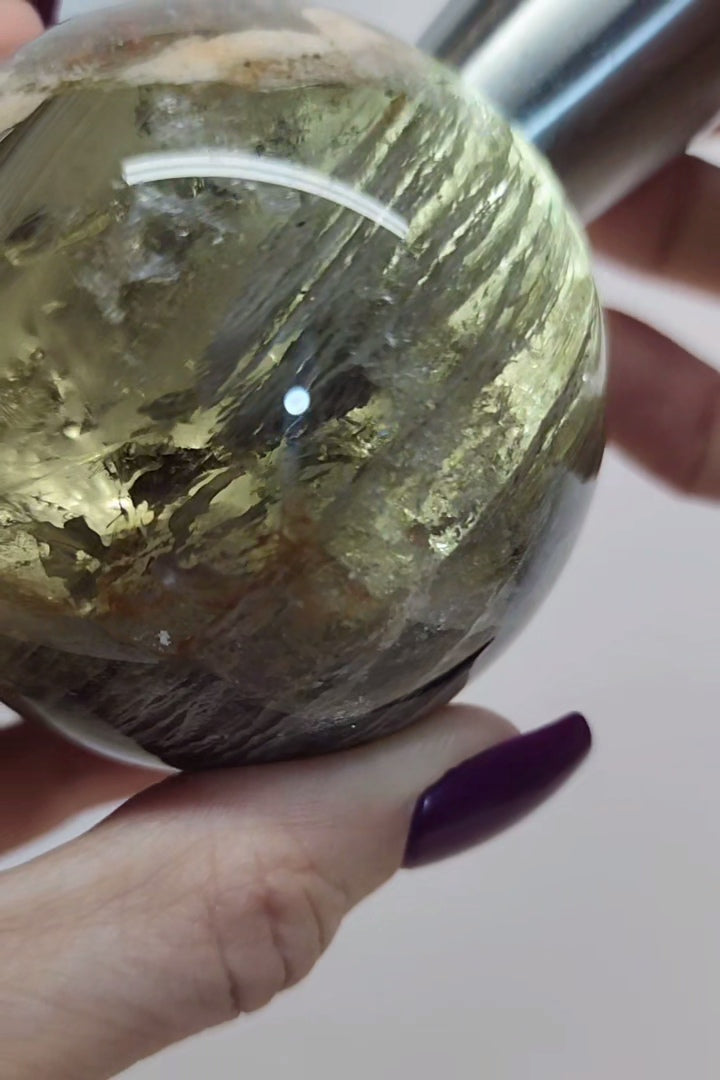 Smoky Lodolite White Garden/ White Phantom Thousand Layer Shpere
