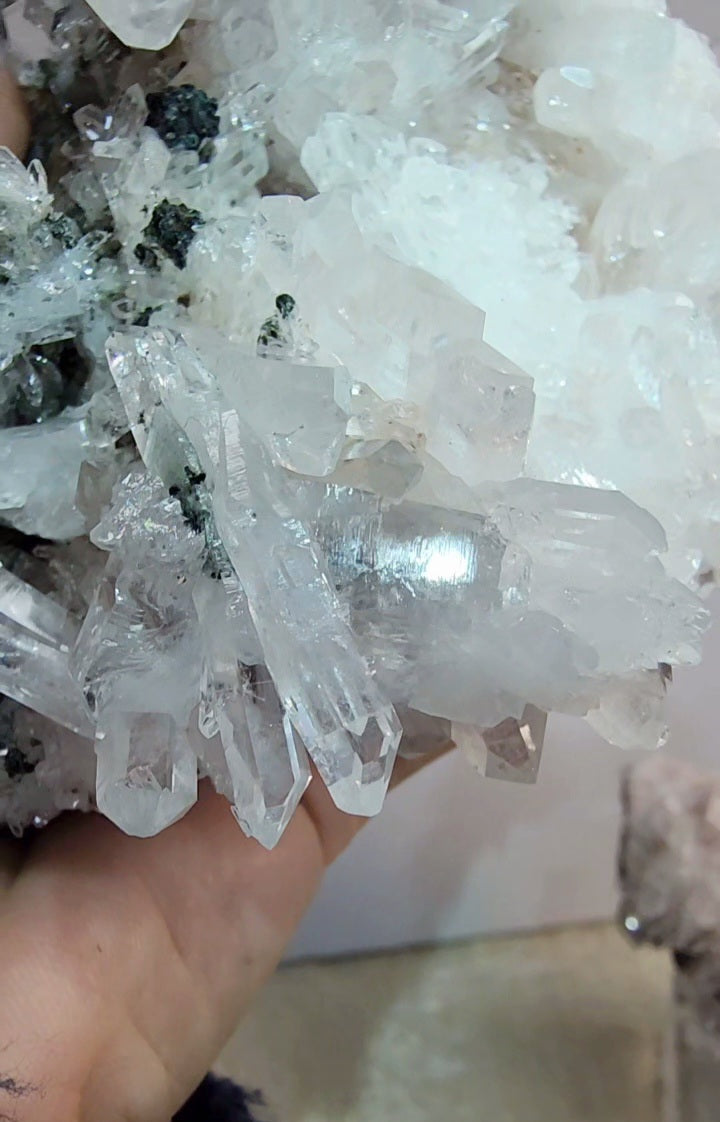 Large High Quality Pink Lemurian Quartz Cluster from Columbia