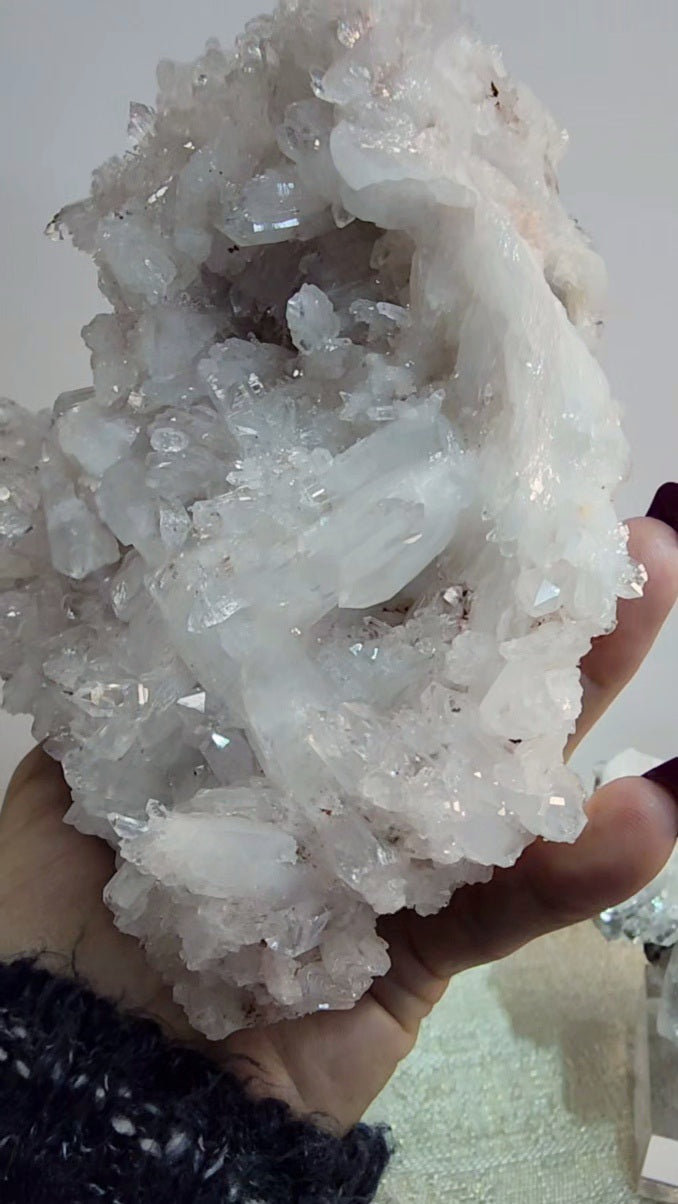 Large High Quality Pink Lemurian Quartz Cluster from Columbia