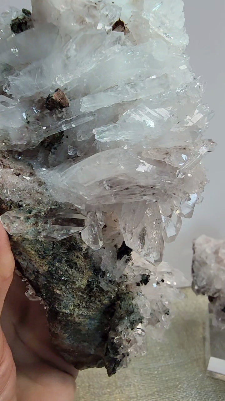 Large High Quality Pink Lemurian Quartz Cluster from Columbia
