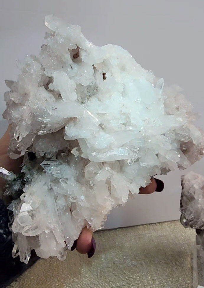 Large High Quality Pink Lemurian Quartz Cluster from Columbia