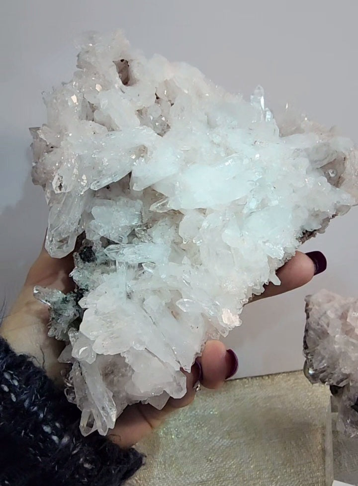 Large High Quality Pink Lemurian Quartz Cluster from Columbia