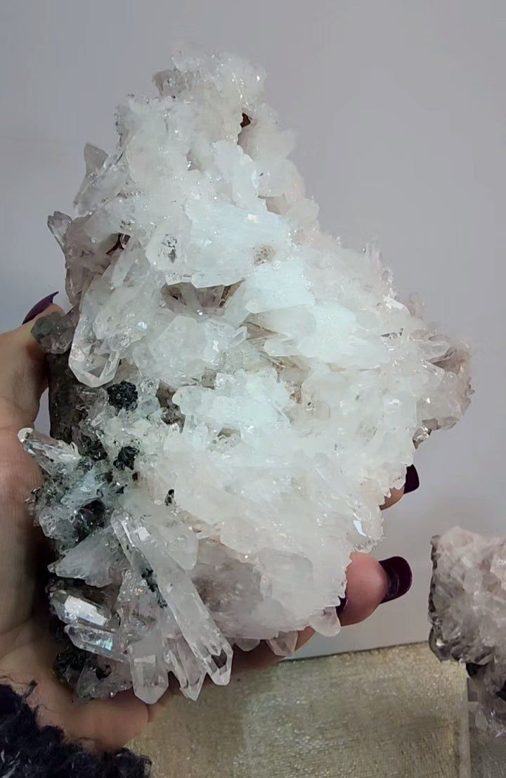 Large High Quality Pink Lemurian Quartz Cluster from Columbia