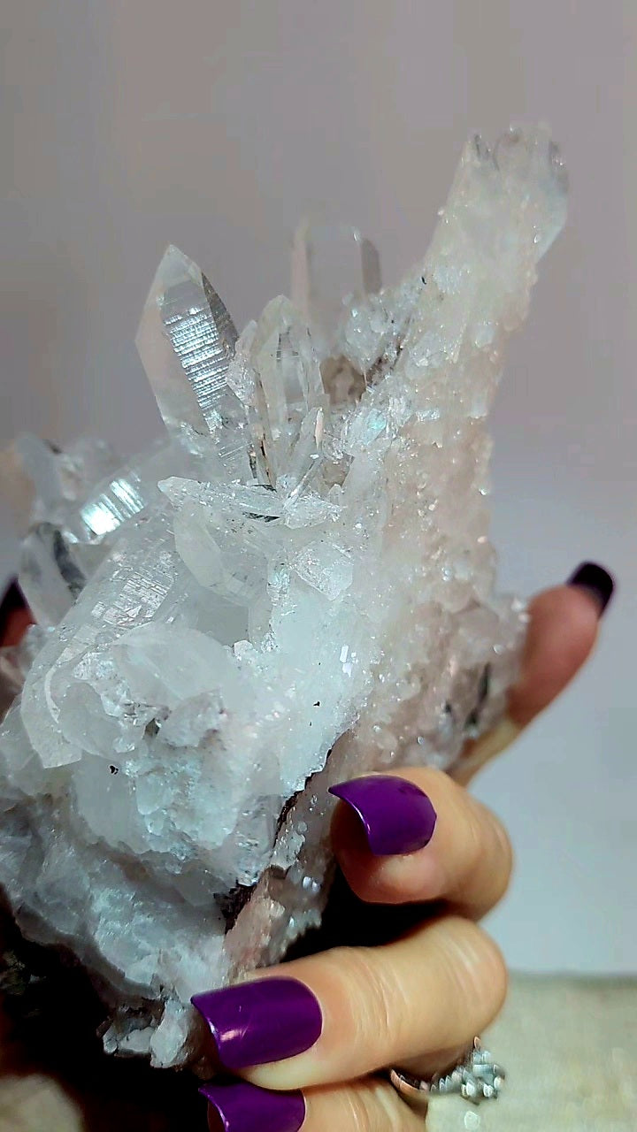 High Quality Pink Lemurian Quartz Cluster from Columbia