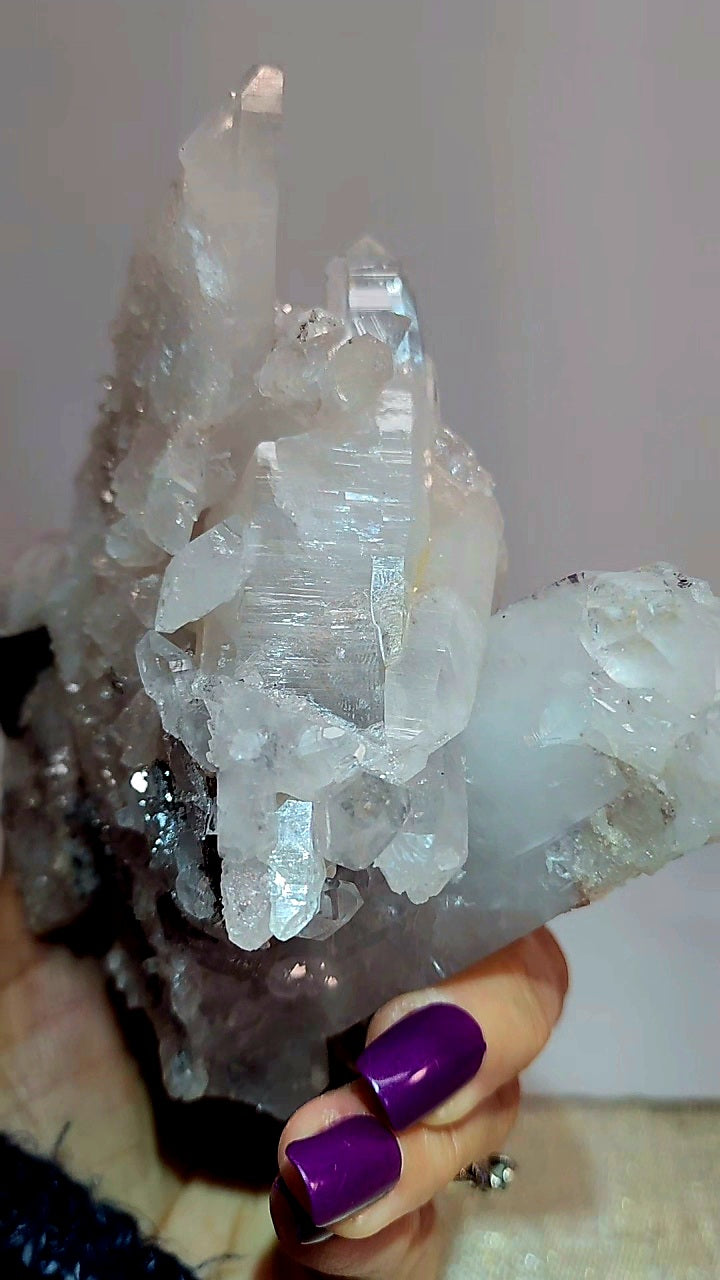 High Quality Pink Lemurian Quartz Cluster from Columbia