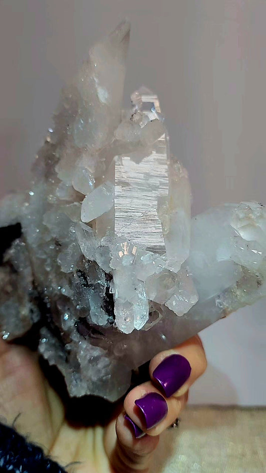 High Quality Pink Lemurian Quartz Cluster from Columbia