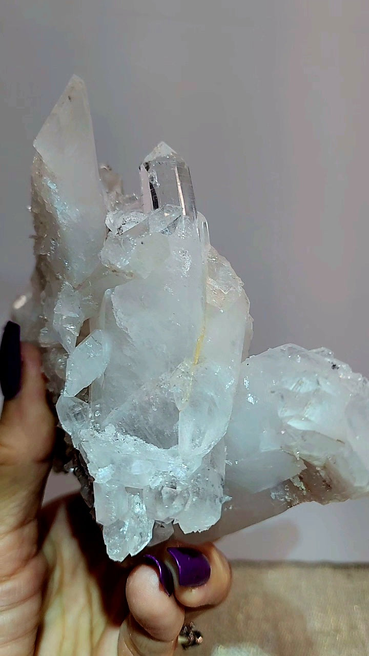 High Quality Pink Lemurian Quartz Cluster from Columbia