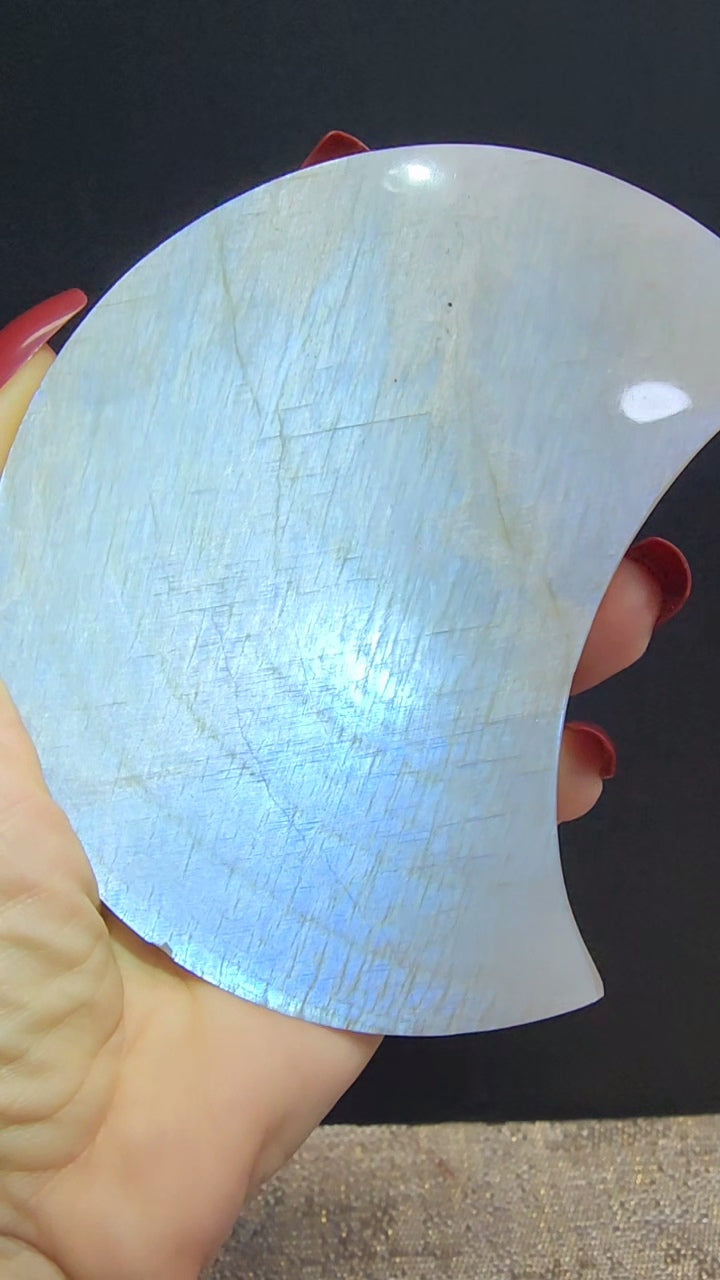 Blue Flash White Moonstone Moon