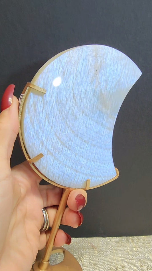 Blue Flash White Moonstone Moon