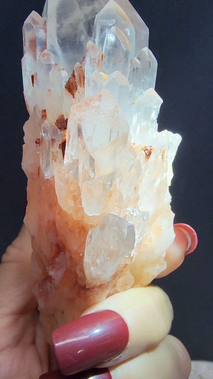 Red Mud Pineapple Quartz Cluster