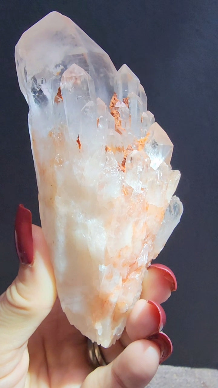 Red Mud Pineapple Quartz Cluster