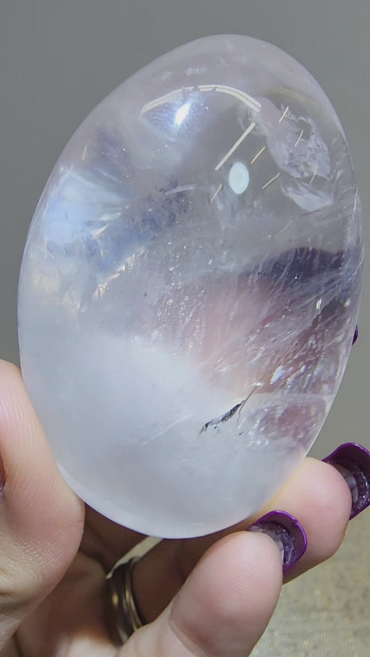 HQ Ice Rose Quartz Palm from Madagascar