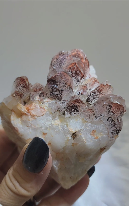 Red Phantom Hematite Garden Quartz Cluster Specimen from Morocco qualifies for free shipping