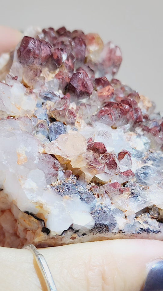 Red Phantom Hematite Garden Quartz Cluster from Morocco qualifies for free shipping